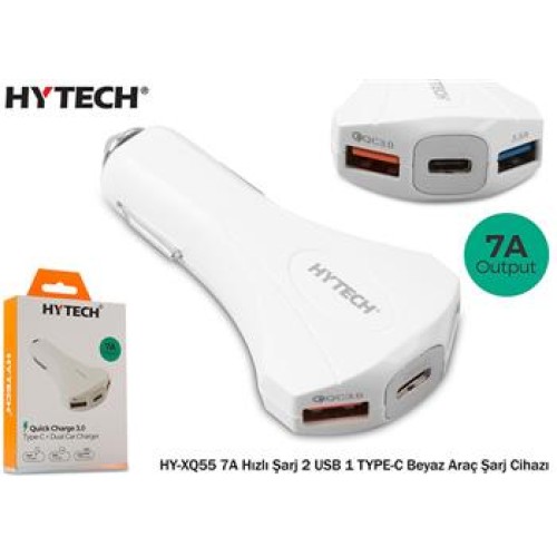 Hytech HY-XQ55 7A Hızlı Şarj 2 USB 1 TYPE-C Beyaz 
