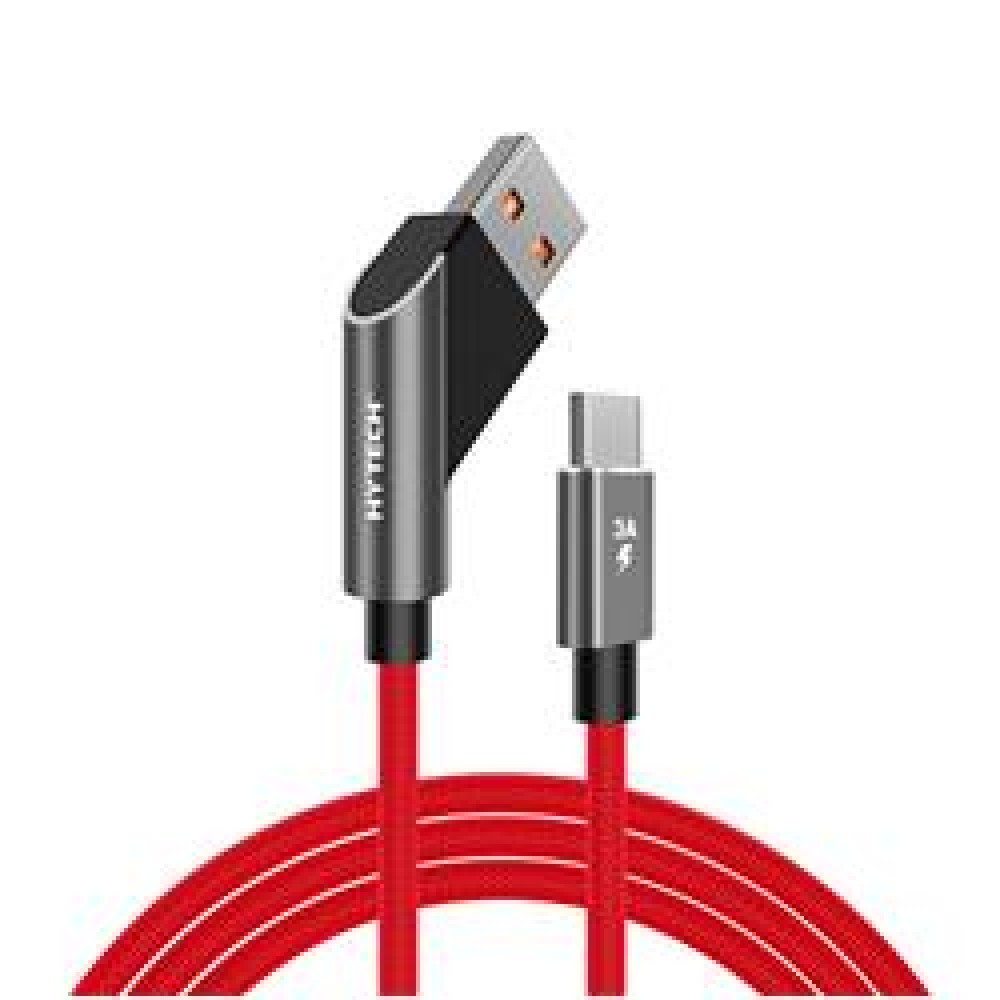 Hytech HY-X415 3A Type-C 1m Kırmızı Data + Şarj Kablosu