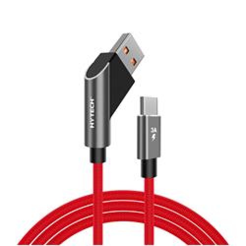 Hytech HY-X415 3A Type-C 1m Kırmızı Data + Şarj Kablosu