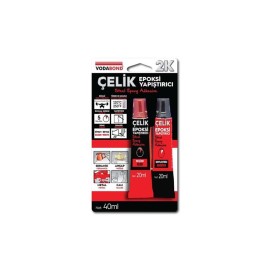 Vodaband 20ML+20ML Çelik Epoksi Yapıştırıcı Siyah+Beyaz(Reçine+Sertleştirici)