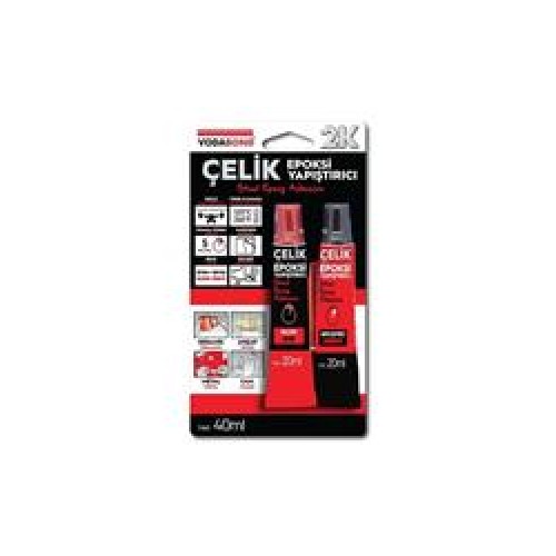 Vodaband 20ML+20ML Çelik Epoksi Yapıştırıcı Siyah+Beyaz(Reçine+Sertleştirici)