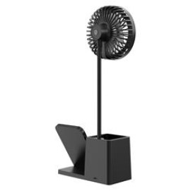 S-link SL-M9055 Siyah TypeC 10W Kablosuz Şarj Cihazı Fanlı Kalemlikli Masa Lambası