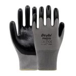 Beybi Nitril Poly Pn810 10 Beden Gri-Siyah 12li Eldiven 