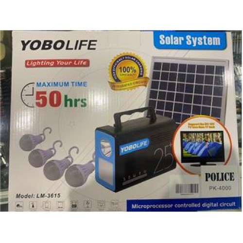 Polıce Pk-4000 Solar Enerjili 4 Adet Led Ampül Lityum Pil (25200Mah) 12V (Araç Tv Ve Buzdolabı) 