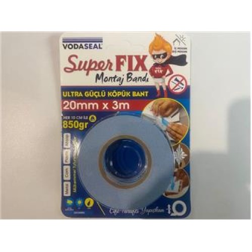 Vodaseal Super Fıx Köpük Bant 20mmX3m (Metal-Cam-Plastik-Ahşap)