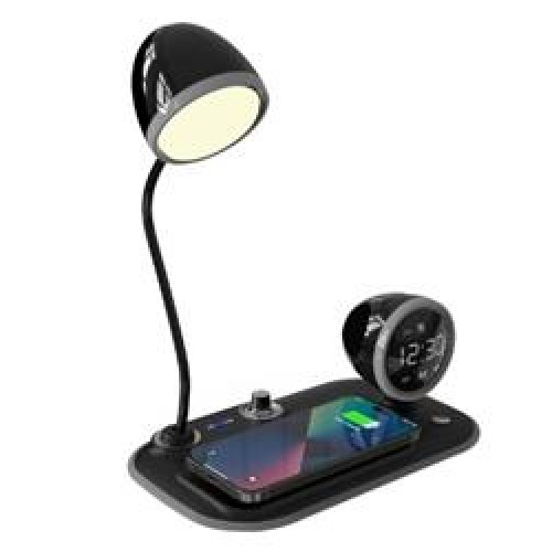 S-link SL-CW21 Siyah Telefon Uyumlu Fast Şarj 15W Ayarlanabilir Led Işıklı  Masa Lambası