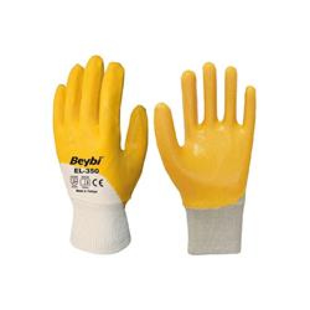 Beybi Pamuk Nitril PMK KN350 10 Beden Eldiven 12li Paket EN388 (2111X)