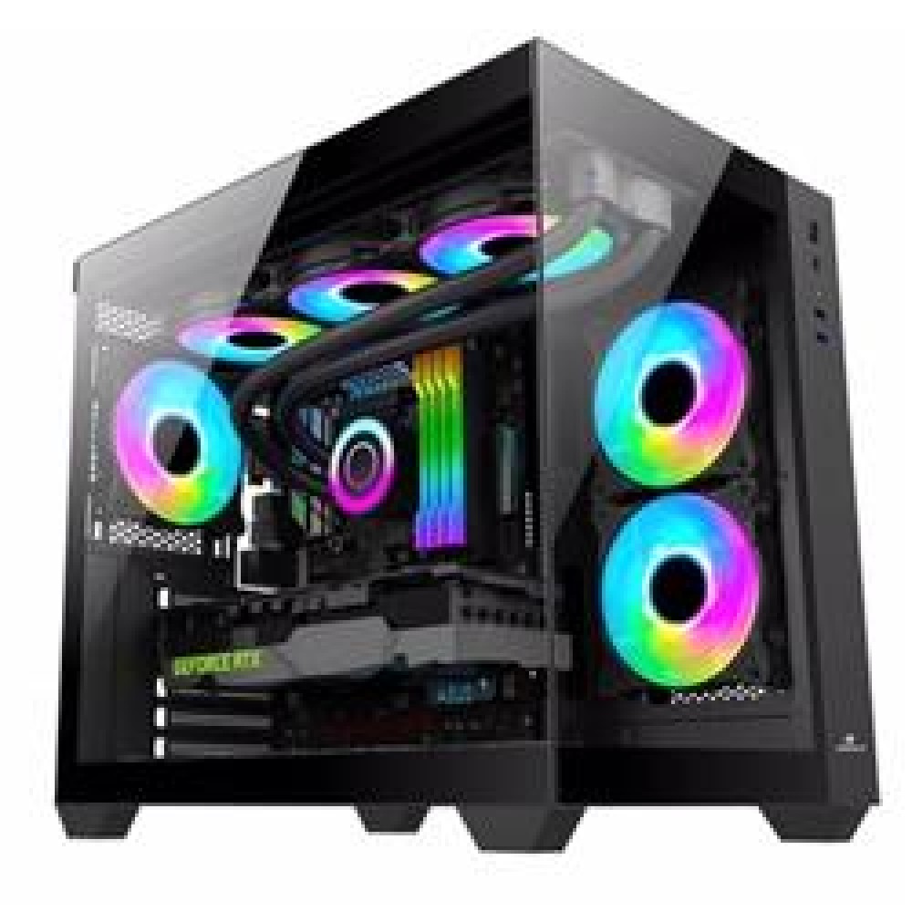 GameBooster GB-GH600BB Sea View USB 3.0, ATX 6 x ARGB Fanlı, Siyah Kasa                
