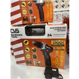 CVS DN 91806 12V Akülü Matkap Seti 24 Parça Aksesuar Seti 1300Mah