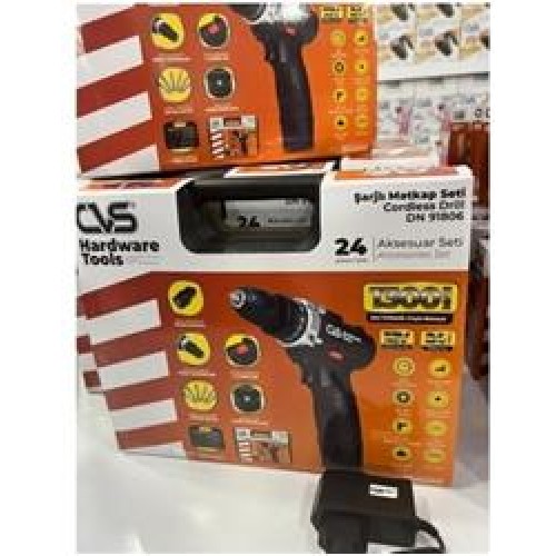CVS DN 91806 12V Akülü Matkap Seti 24 Parça Aksesuar Seti 1300Mah