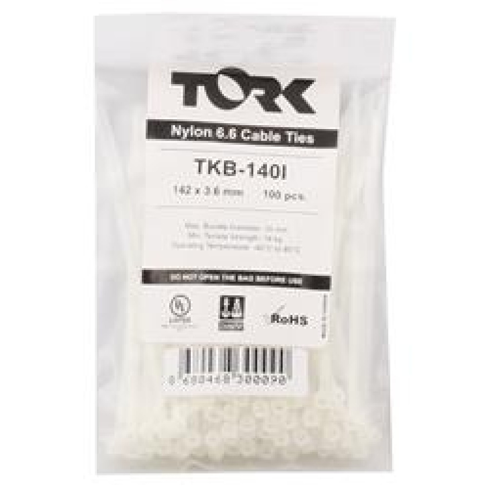 Tork TKB-140I 3.6-142 Beyaz Kablo Bağı 100lü Paket
