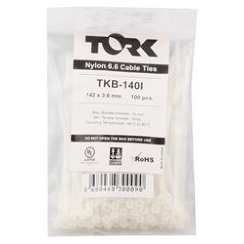 Tork TKB-140I 3.6-142 Beyaz Kablo Bağı 100lü Paket