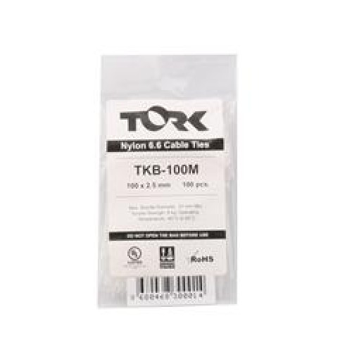 Tork TKB-100M 2.5-100 Beyaz Kablo Bağı 100lü Paket