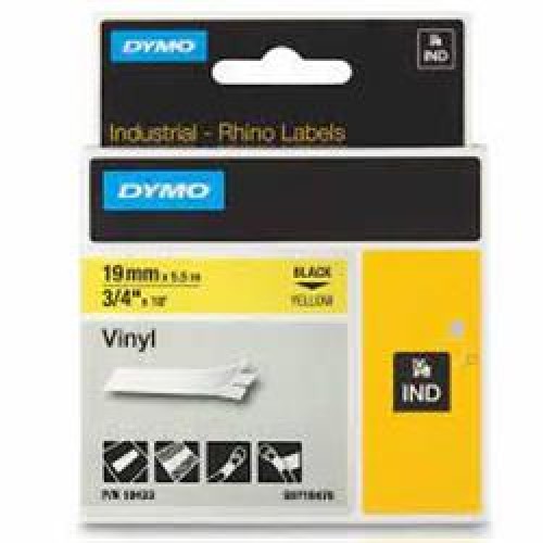 DYMO 184433 RhinoPRO Renkli Vinil 19mmx5,5m Sarı-Siyah 18433
