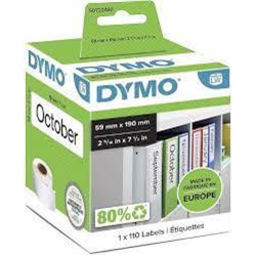 DYMO S0722480 LW Geniş Klasör Etiketi 190-59 mm 110 Etiket 99019