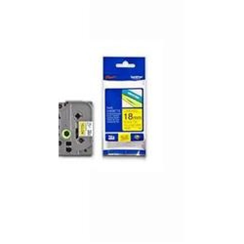 Brother Tze-S641 18 mm Sarı Üzerine Siyah Güçlü Yapışkanlı Laminasyonlu Etiket