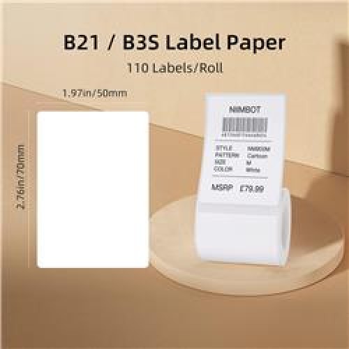 NIIMBOT T50-70-110WHITE Beyaz 50X70MM Termal Etiket 
