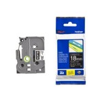 Brother TZE-345 18 mm Siyah Üzeri Beyaz Laminasyonlu Etiket