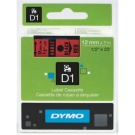 Dymo D1 Yedek Şerit 12 mmX 7 Metre Kırmızı-Siyah (45017)