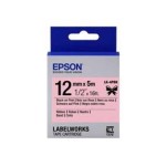 Epson LK-4PBK Pembe Üzeri Siyah Kurdele 12mm 9 Metre 