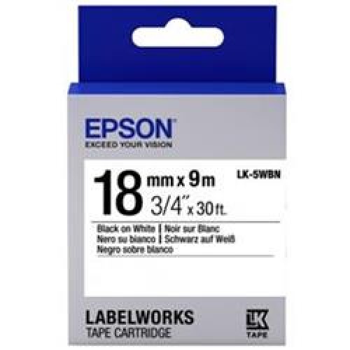 Epson LK-5WBN Standart Beyaz Üzeri Siyah 18mm 9Metre Etiket