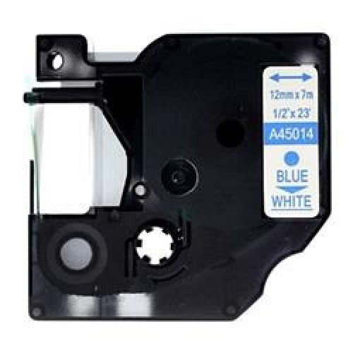 DYMO D1 Beyaz-Mavi Yedek Şerit 12mm x 7mt 45014  