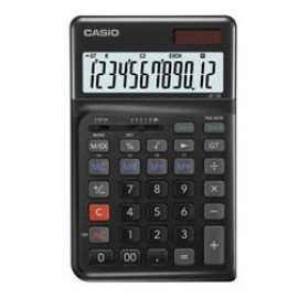 Casio JE-12E-BK Siyah 12 Hane Masa Üstü Ergonomik Tuşlu Hesap Makinesi
