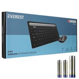 Everest KM-BT803 Siyah 3 in 1 BT 5.0+3.0+2.4Ghz 1600dpi Q Multimedia Kablosuz Klavye + Mouse Set