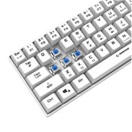Rampage KB-RX63 B-ATOM Beyaz Bluetooth RGB Backlight Blue Switch Mekanik Q 63 Tuşlu Oyuncu Klavyesi