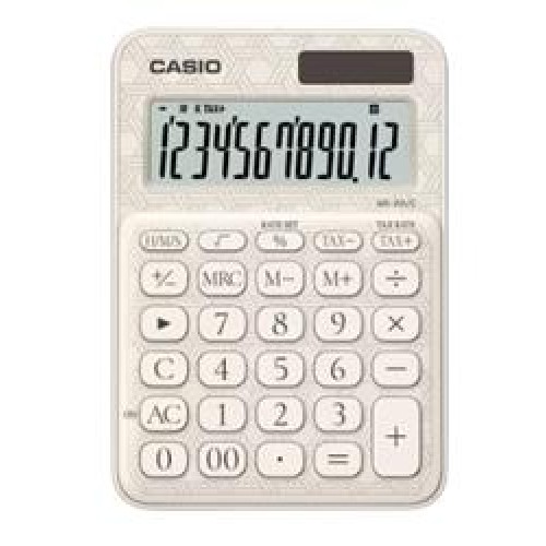 Casio MS-20UC-JWE 12 Hane Beyaz Desenli Masa Üstü Hesap Makinesi