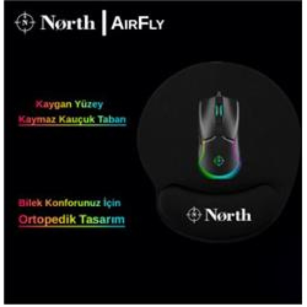 North Airfly Premium Quality Bilek Destekli Gaming Mousepad