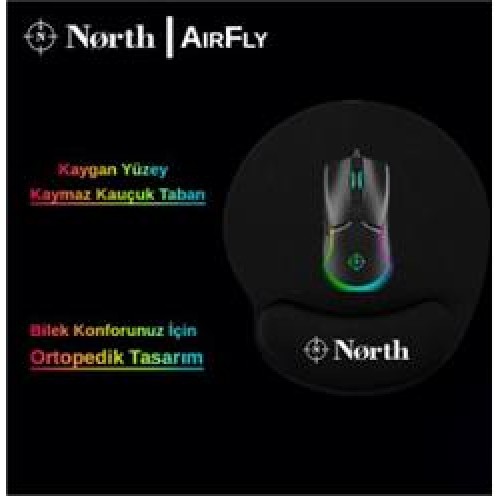 North Airfly Premium Quality Bilek Destekli Gaming Mousepad