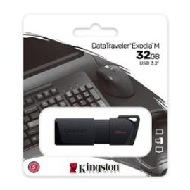 Kingston DTXM-32GB 32GB USB3.2 Gen 1 DataTraveler Exodia M (Black + Black) Flash Bellek