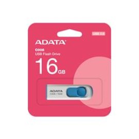 Adata C008-16GB 16GB USB2.0 Classic (White + Blue) Flash Bellek