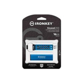 Kingston IKKP200-16GB 16GB IronKey Keypad 200, FIPS 140-3 Lvl 3 (Pending) Flash Bellek