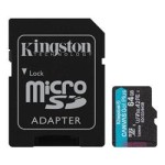Kingston SDCG3-64GB 64GB microSDXC Canvas Go Plus 170R A2 U3 V30 Card + ADP Hafıza Kartı 