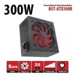 PowerBoost BST-ATX300R 300w, PPFC 12cm Kırmızı Fanlı ATX PSU (Retail Box) Güç Kaynağı