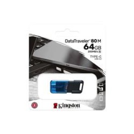 Kingston DT80M-64GB 64GB DataTraveler 80 M 200MB-s USB-C 3.2 Gen 1 Type-C Flash Bellek