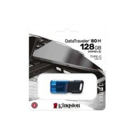 Kingston DT80M-128GB 128GB DataTraveler 80 M 200MB-s USB-C 3.2 Gen 1 Type-C Flash Bellek