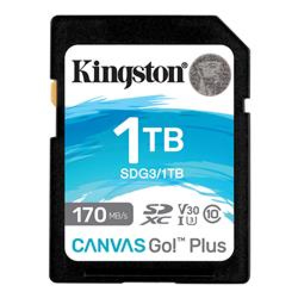 Kingston SDG3-1TB 1TB SDXC Canvas Go Plus 170R C10 UHS-I U3 V30 Hafıza Kartı
