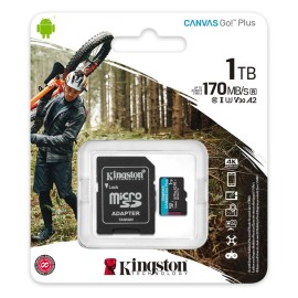 Kingston SDCG3-1TB 1TB microSDXC Canvas Go Plus 170R A2 U3 V30 Card + ADP Hafıza Kartı 