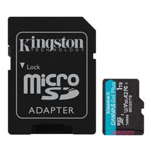 Kingston SDCG3-1TB 1TB microSDXC Canvas Go Plus 170R A2 U3 V30 Card + ADP Hafıza Kartı 