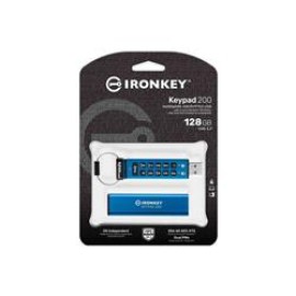 Kingston IKKP200-128GB 128GB IronKey Keypad 200, FIPS 140-3 Lvl 3 (Pending) Flash Bellek