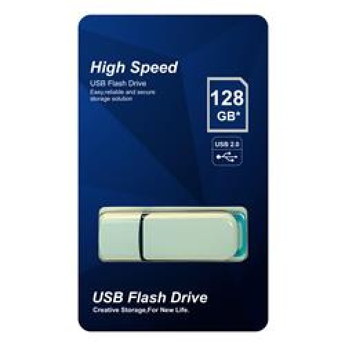 Elba 128GB Plastik Beyaz-Mavi 2.0 USB Flash Bellek
