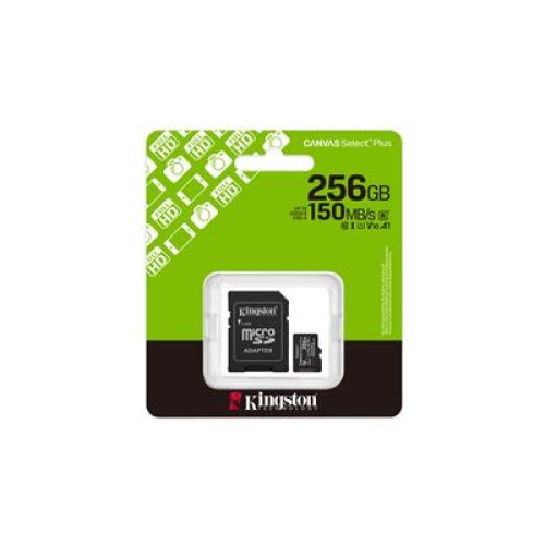 Kingston SDCS3-256GB 256GB microSDXC Canvas Select Plus Gen3 150MB-s A1 Card + Adapter Hafıza Kartı 