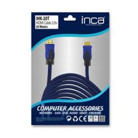 Inca IHK-20T 2.0 20mt  Altın Uç  Hdmı Kablo 18 Gbps 4K& 2K & FULL HD