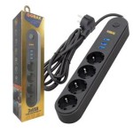 Gobax MG-101 4lü 3 USBli 2 mt Termal Akım Korumalı Priz