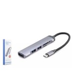 HADRON HDX7039 USB HUB COMBO 5IN1 USB type-c SD + TF CARD GRİ