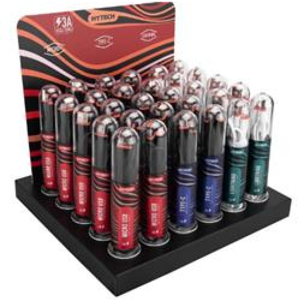 Hytech HY-XSTP30 3A Fast Şarj 10xMicro 10xLightning 10xTypeC 30lu Beyaz Stantlı Kablo Seti 