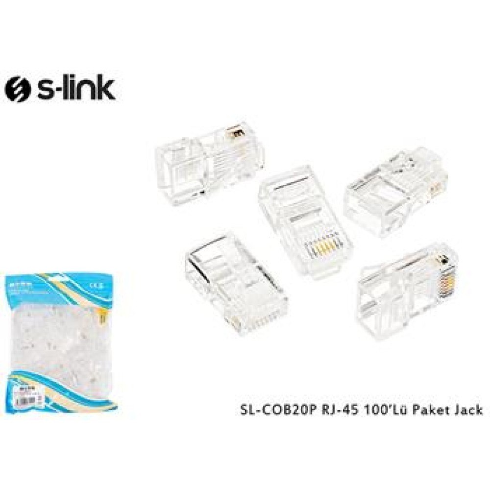 S-link SL-COB25P RJ-45 100 Lü Paket Jack UTP (Yeni Nesil)